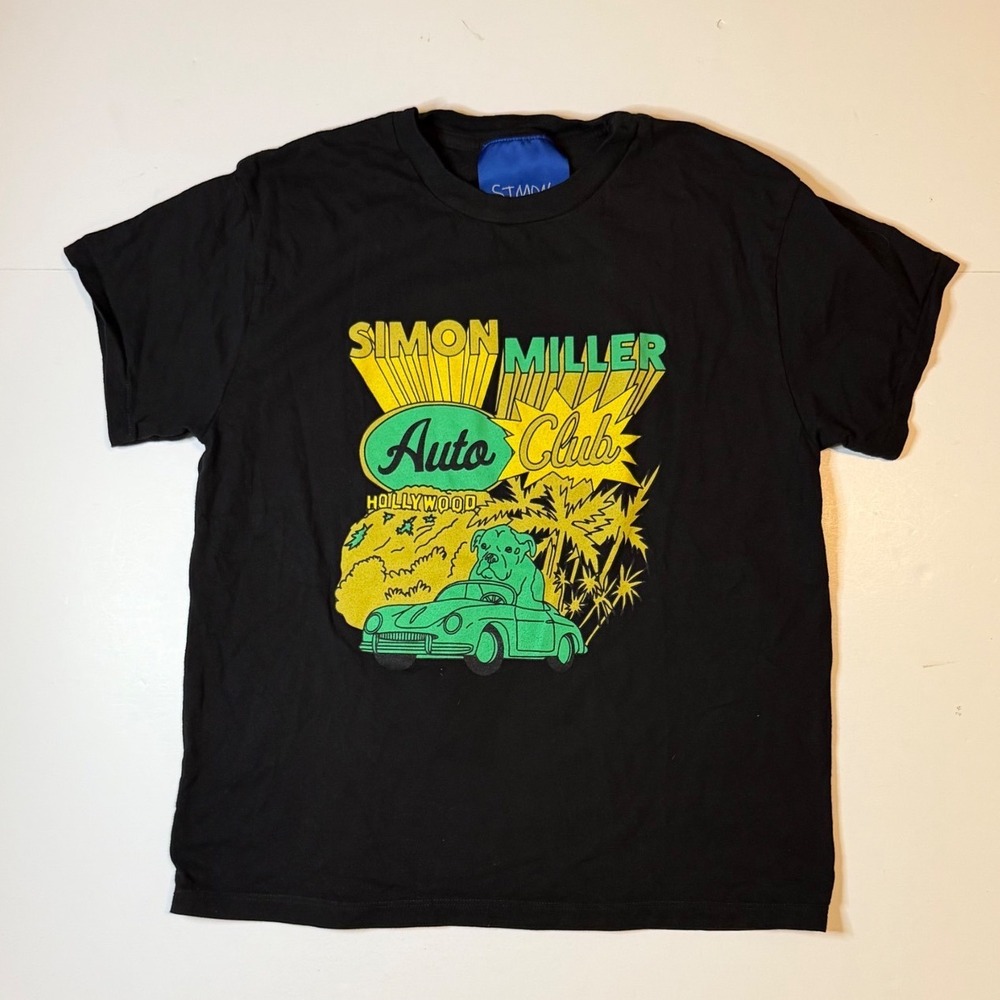 Simon Miller Auto Club Hollywood T-Shirt women's Small Black Cotton Tee